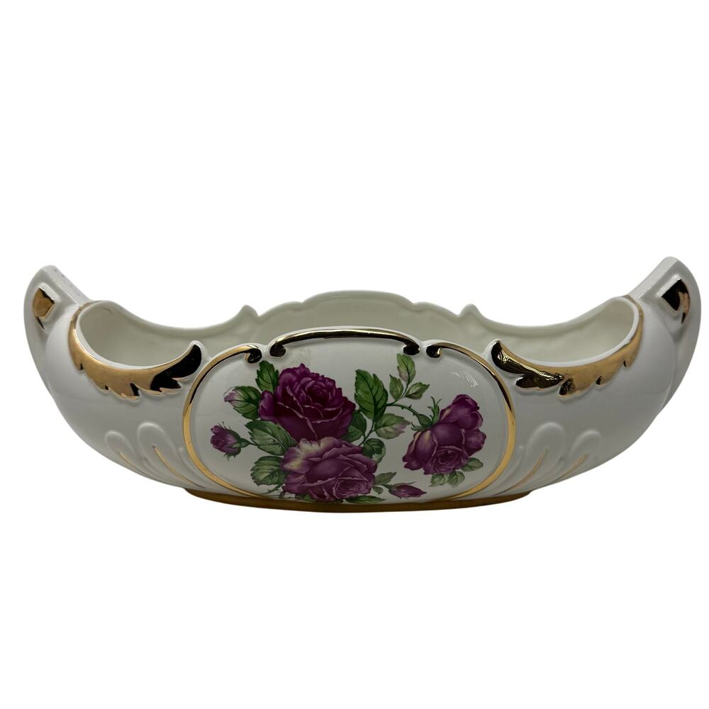 Royal Kohl 22K Gold Floral Porcelain Centerpiece Bowl #43 Vintage 1930s